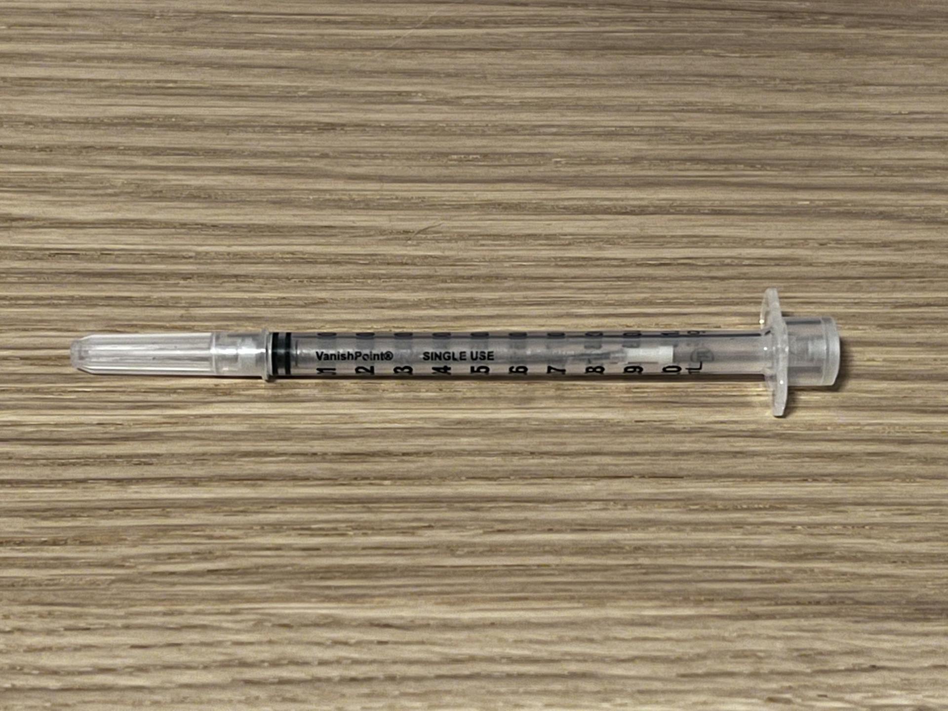 Photograph of VanishPoint LDV Syringe Needle (spent)