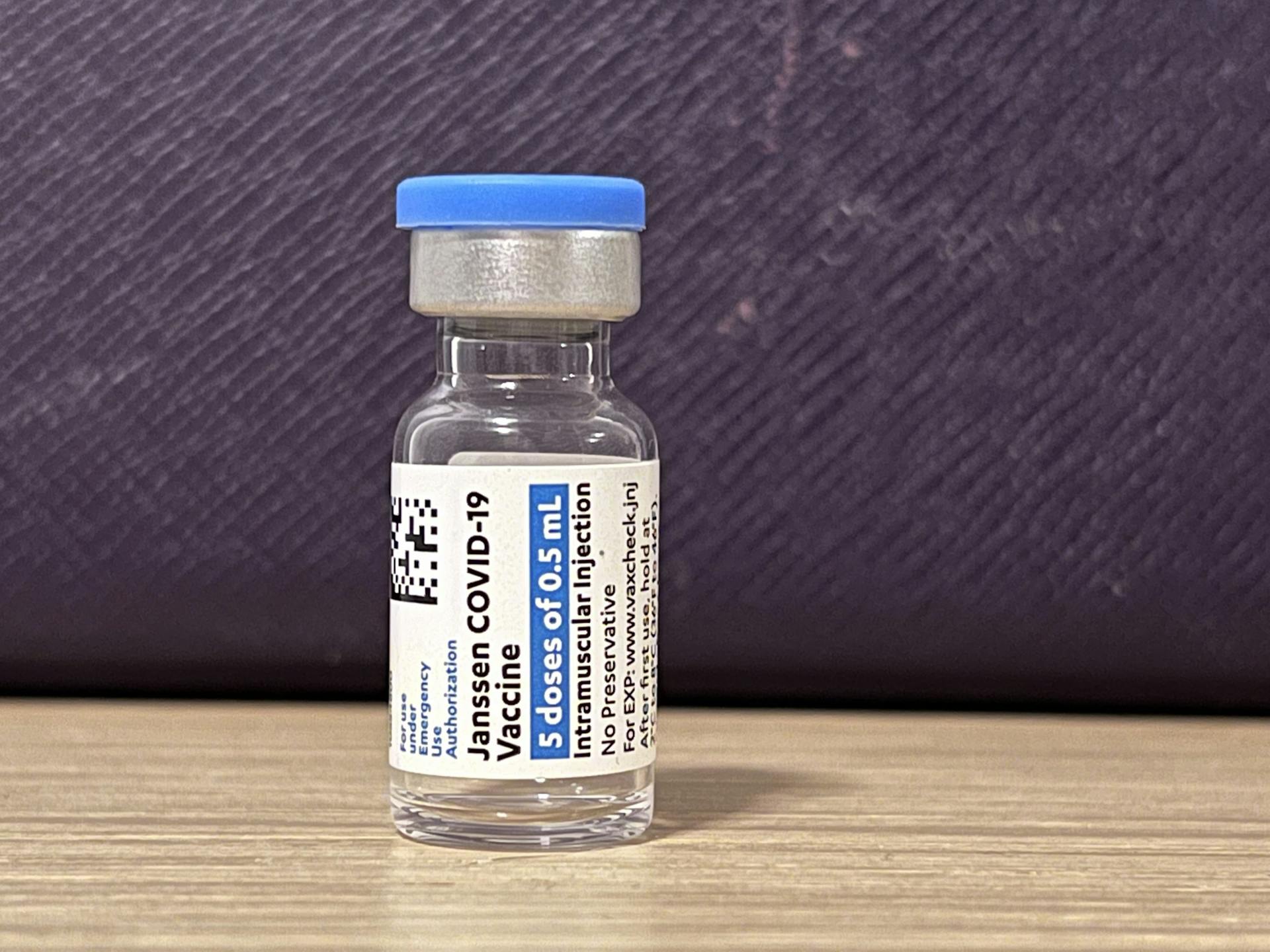 Photograph of Janssen (Johnson & Johnson) Vaccine Vial