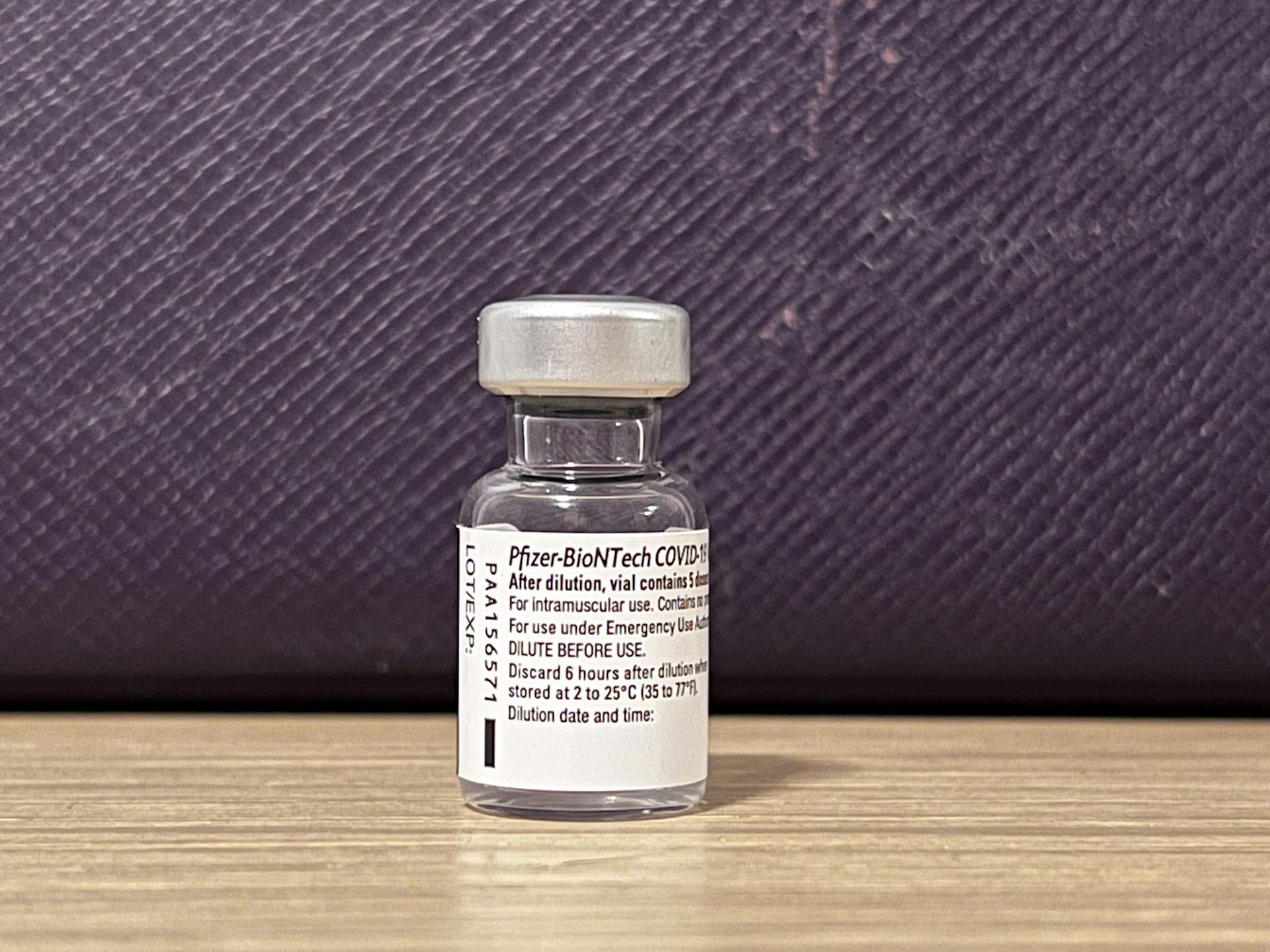 Photograph of Pfizer-BioNTech Vaccine Vial